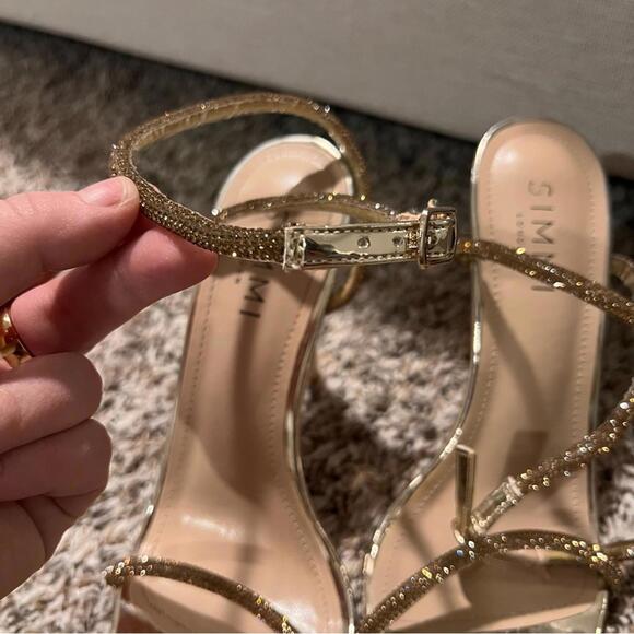 Simi London Gold Strappy Heels